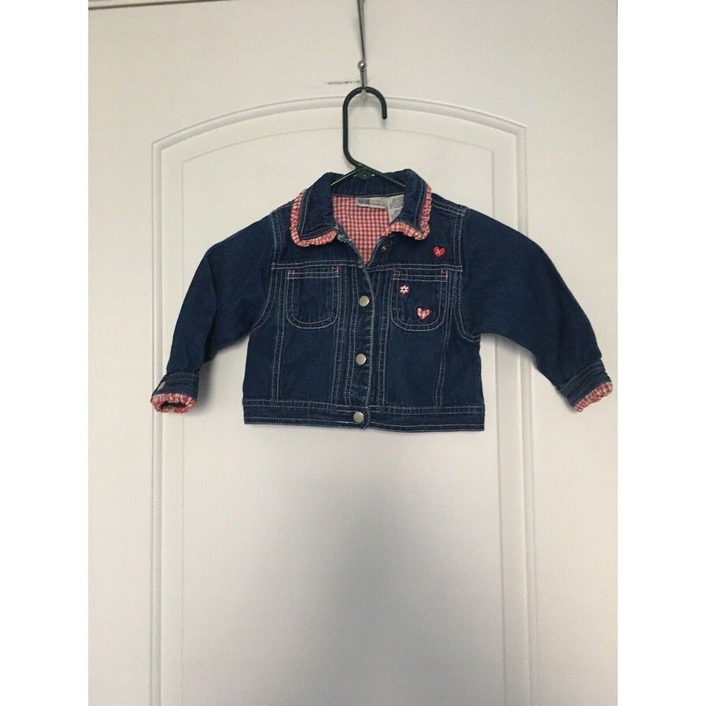 Faded Glory Toddler Girls Button Up Denim Jean Jacket Collared Size 2T